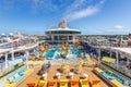 The top deck of a Royal Caribbean cruise ship. Royalty Free Stock Photo