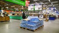 Top Russian Supermarket is one of largest players of retail industry in Russia. Pallet with bottles of pure drinking water for