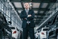 Top sales manager at dealership showroom Royalty Free Stock Photo