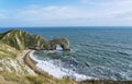 Top sea view of Durdle Door a part of the Jurassic Coast, Dorset in UK, Beautiful sea scapes with turquoise sea colour, Panorama