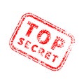 Top secret bright red grunge stamp on white Royalty Free Stock Photo