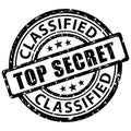 Top secret. Classified. Black vector stamp illustration. Royalty Free Stock Photo