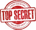 Top secret, confidential. Grunge style red rubber stamp.