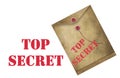 Top Secret documents are concealed in a dirty grungy envelope