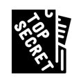 Top secret documents glyph icon vector illustration