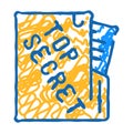 top secret documents icon doodle illustration Royalty Free Stock Photo