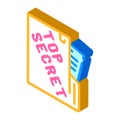 Top secret documents isometric icon vector illustration