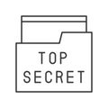 Top secret file and folder, police related icon editable stroke