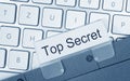 Top Secret - folder with text on computer keyboard