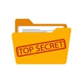 Top secret folder. Vector illustration. Flat design. Royalty Free Stock Photo