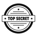 Top secret logo, simple style. Royalty Free Stock Photo