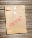 Top Secret package on wood background Royalty Free Stock Photo
