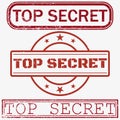 top secret red grunge stamp on white vector illustration. Royalty Free Stock Photo