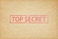 Top secret stamp on the brown paper Royalty Free Stock Photo