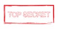 Top secret stamp. Confidential sticker in grunge style. Do not open label in red. Secret document text on white background. Rubber Royalty Free Stock Photo