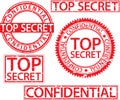 Top secret stamp set, confidential sign, vector illustartion Royalty Free Stock Photo