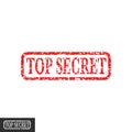 Top secret stamp vector symbol, grungy retro design of confidential seal sign isolated clipart Royalty Free Stock Photo