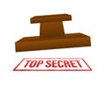 Top secret stamp on white background. Vector stock illustration. Royalty Free Stock Photo