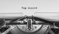 Top Secret typed words on a Vintage Typewriter. Royalty Free Stock Photo