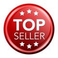 Top Seller glossy sale button. Round shopping badge Royalty Free Stock Photo