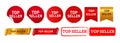 top seller stamp label sticker and ribbon sign for best product business marketing Royalty Free Stock Photo