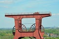 Top of the shaft tower of the Zollverein mine in Essen, Germany