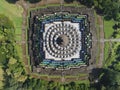 Top Shoot Drone view Borobudur temple