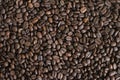 Top shot of a pile of roasted coffee beans background Royalty Free Stock Photo