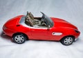 Top Side View of Convertible Red Car front View Royalty Free Stock Photo