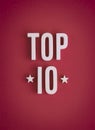 Top 10 sign lettering on solid background