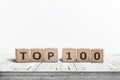 Top 100 sign made of blocks Royalty Free Stock Photo