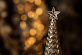 Top of the silver metal tree with star