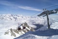 Top station of cablecar in Alps