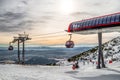 Top station of gondola lift in resort Tatranska Lomnica in High Tatras mountains at Slovakia Royalty Free Stock Photo