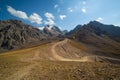 The top station of the ski resort Chimbulak and glacier views in summer Royalty Free Stock Photo