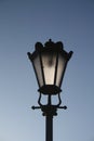 Top of street lantern light silhouette