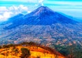 the top of the Sumbing mountain view, Sindoro mountain, Central Java, Indonesia Royalty Free Stock Photo