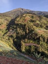 The top of sumbing mountain & x28;3371 masl& x29; seen from mangli skyview in the morning