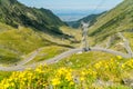 Top summer view on a famous Transfagarasan Road in Romanian Carpathian Moutains Royalty Free Stock Photo