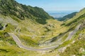 Top summer view on a famous Transfagarasan Road in Romanian Carpathian Moutains Royalty Free Stock Photo