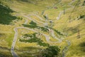 Top summer view on a famous Transfagarasan Road in Romanian Carpathian Moutains Royalty Free Stock Photo