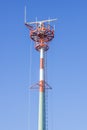 Top of tall antenna tower