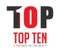 Top ten - list of bestsellers - the best of the best concept