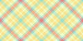 Top textile pattern tartan, content texture plaid check. Frame fabric background seamless vector in yellow and light colors
