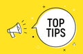 Top tips quick trick reminder advice business icon. Top tip helpful information