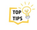 Top Tips sign. Clipart image