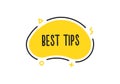 Top tips word on a doodle badge with geometric shapes. Vector icon concept Royalty Free Stock Photo