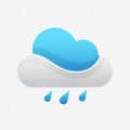 The top to white at the bottom. Three blue raindrops fall from the cloud, Royalty Free Stock Photo