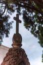 Top of a Tomb in the Day of Commemoration of the Dead in Italian Cemetery Royalty Free Stock Photo