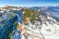 Top tourist spots in Switzerland. Rigi railway. Kaltbad Village. Aerial view Royalty Free Stock Photo